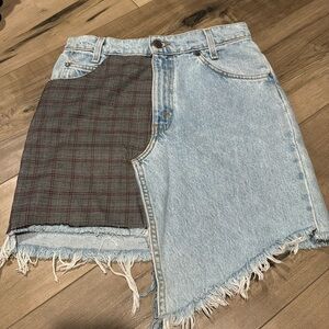 Asymmetrical Denim Skirt